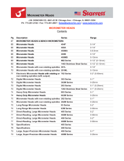 MICROMETER HEADS Contents