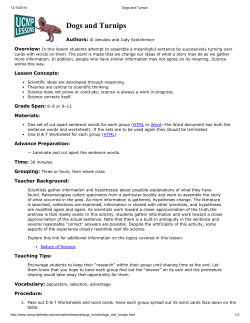 Dogs and Turnips Sentence Activity