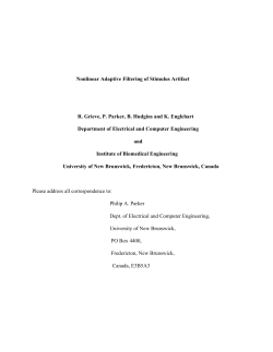 Nonlinear Adaptive Filtering of Stimulus Artifact R. Grieve, P. Parker
