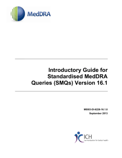 Introductory Guide for Standardised MedDRA Queries (SMQs