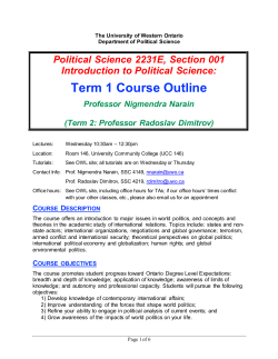 Term 1 - Western University Political Science
