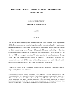 Does Product Market Competition Foster Corporate Social