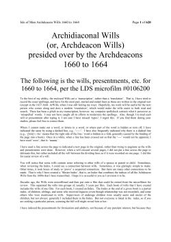 Archidiaconal Wills (or, Archdeacon Wills) presided over by the