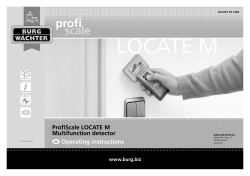 ProfiScale LOCATE M Multifunction detector en Operating instructions