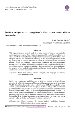 Semiotic analysis of Art Spiegelman`s Maus: A war comic with