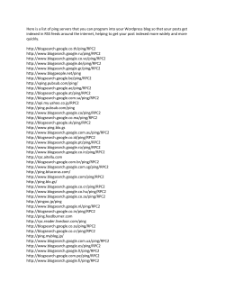 Here is a list of ping servers that you can program into your