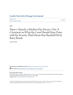 Popov v. Hayashi, a Modern Day Pierson v. Post