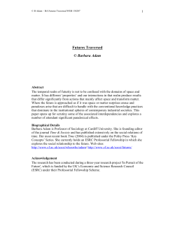 Futures Traversed &copy; Barbara Adam