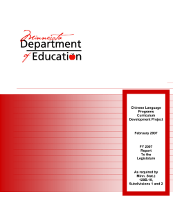 Chinese Language Programs Curriculum Development Project