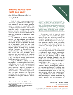 It Matters How We Define Health Care Equity