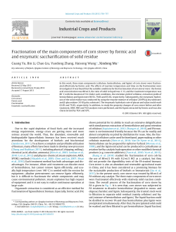 Fractionation of the main components of corn stover by - QIBEBT-IR