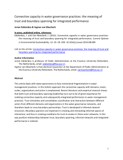 Connective capacity in water governance practices: The meaning of