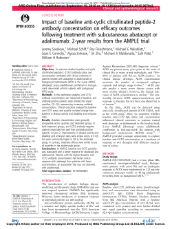 Impact of baseline anti-cyclic citrullinated peptide