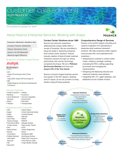 About Nuance Enterprise Services: Working with Avaya