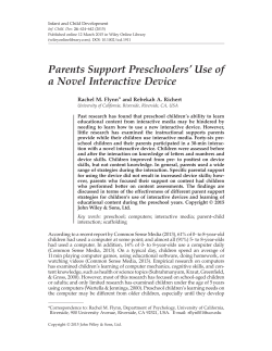 Parents Support Preschoolers` Use of a Novel Interactive Device