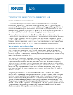 The Quest for Women`s Votes in Election 2012