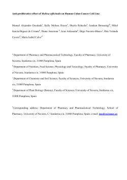 Anti-proliferative effect of Melissa officinalis on Human Colon