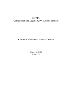 SIFMA Compliance and Legal Society Annual Seminar Current
