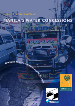 The corporate muddle of Manila`s water concessions