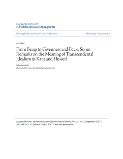 From Being to Givenness and Back: Some Remarks on the Meaning