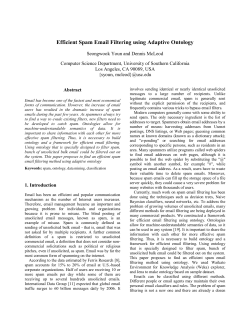 Efficient Spam Email Filtering using Adaptive Ontology