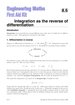 8.6 Integration as the reverse of differentiation