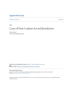 Cases of Note-Lanham Act and Jurisdiction - Purdue e-Pubs