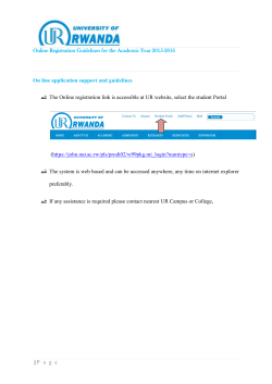Online Registration Guidelines for the Academic Year 2015