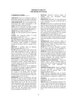 Proper Names in Isaiah