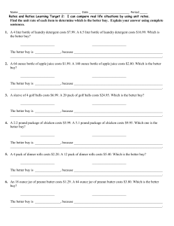 Rates and Ratios Learning Target 2 ASSIGNMENT