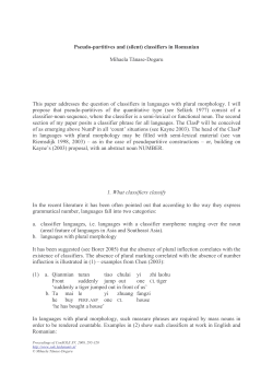 Pseudo-partitives and (silent) classifiers in Romanian Mihaela T