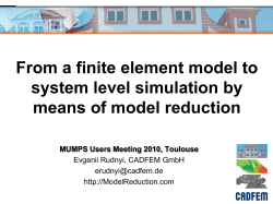 From a finite element model to system level simulation by means of