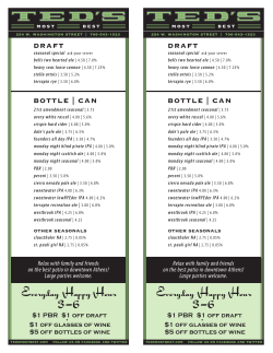 Everyday Happy Hour 3-6 Happy Hour Everyday