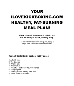 your ilovekickboxing.com healthy, fat-burning meal plan!