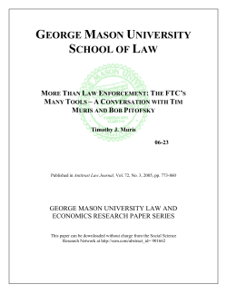 GEORGE MASON UNIVERSITY SCHOOL OF LAW MORE THAN