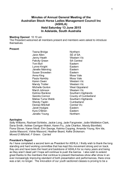 Minutes of Annual General Meeting of the Australian Stock Horse