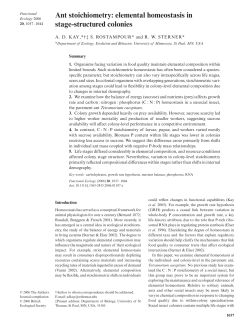 Ant stoichiometry: elemental homeostasis in stage
