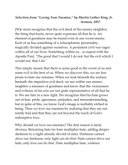 Selection from &ldquo;Loving Your Enemies,&rdquo;