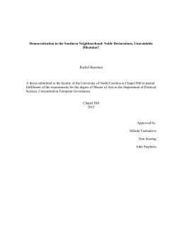 Democratization in the Southern Neighbourhood: Noble