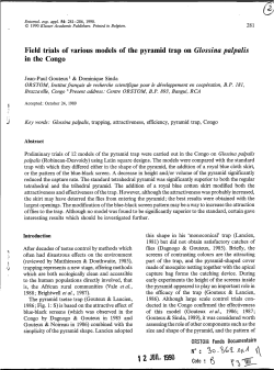 Field trials of various models of the pyramid trap on Glossina