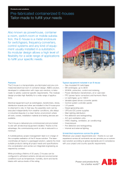 Pre-fabricated containerized E-houses Tailor