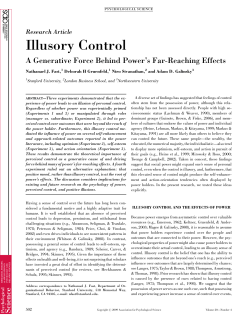 Illusory Control: A Generative Force Behind Power`s Far