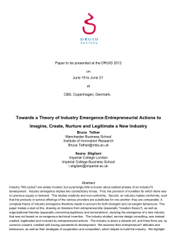 Towards a Theory of Industry Emergence:Entrepreneurial