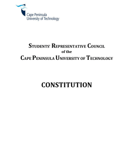 CAPE PENINSULA UNIVERSITY OF TECHNOLOGY – DRAFT