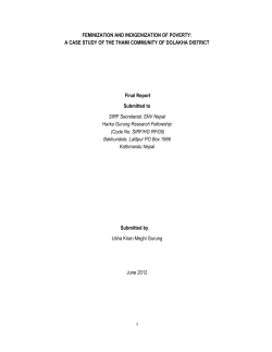 FEMINIZATION AND INDIGENIZATION OF POVERTY: A CASE