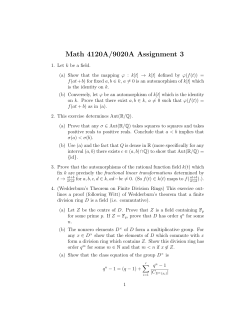 Assignment 3 - UWO Math. Dept. home page