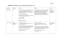 SUMMARY OF UPDATES - CPS v 4.0