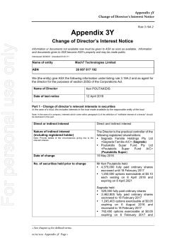 Change of Director`s Interest