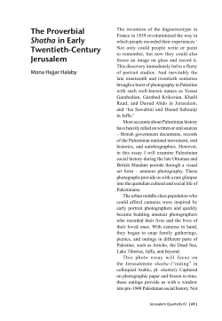 The Proverbial Shatha in Early Twentieth