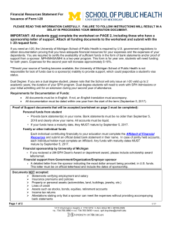 Financial Resources Statement For Issuance of Form I